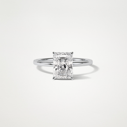 Radiant Solitaire Hidden Halo Engagement Ring – 1.67 CT Lab-Created Brilliance in 10K/14K/18K Gold