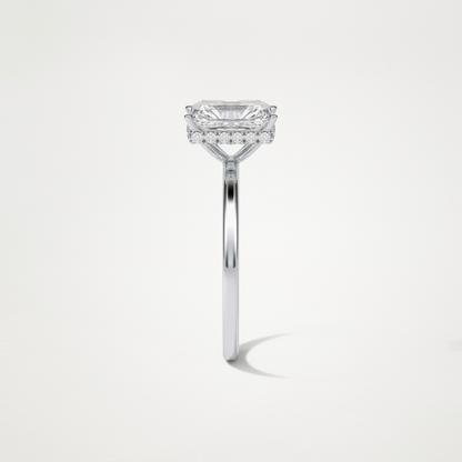 Radiant Solitaire Hidden Halo Engagement Ring – 1.67 CT Lab-Created Brilliance in 10K/14K/18K Gold