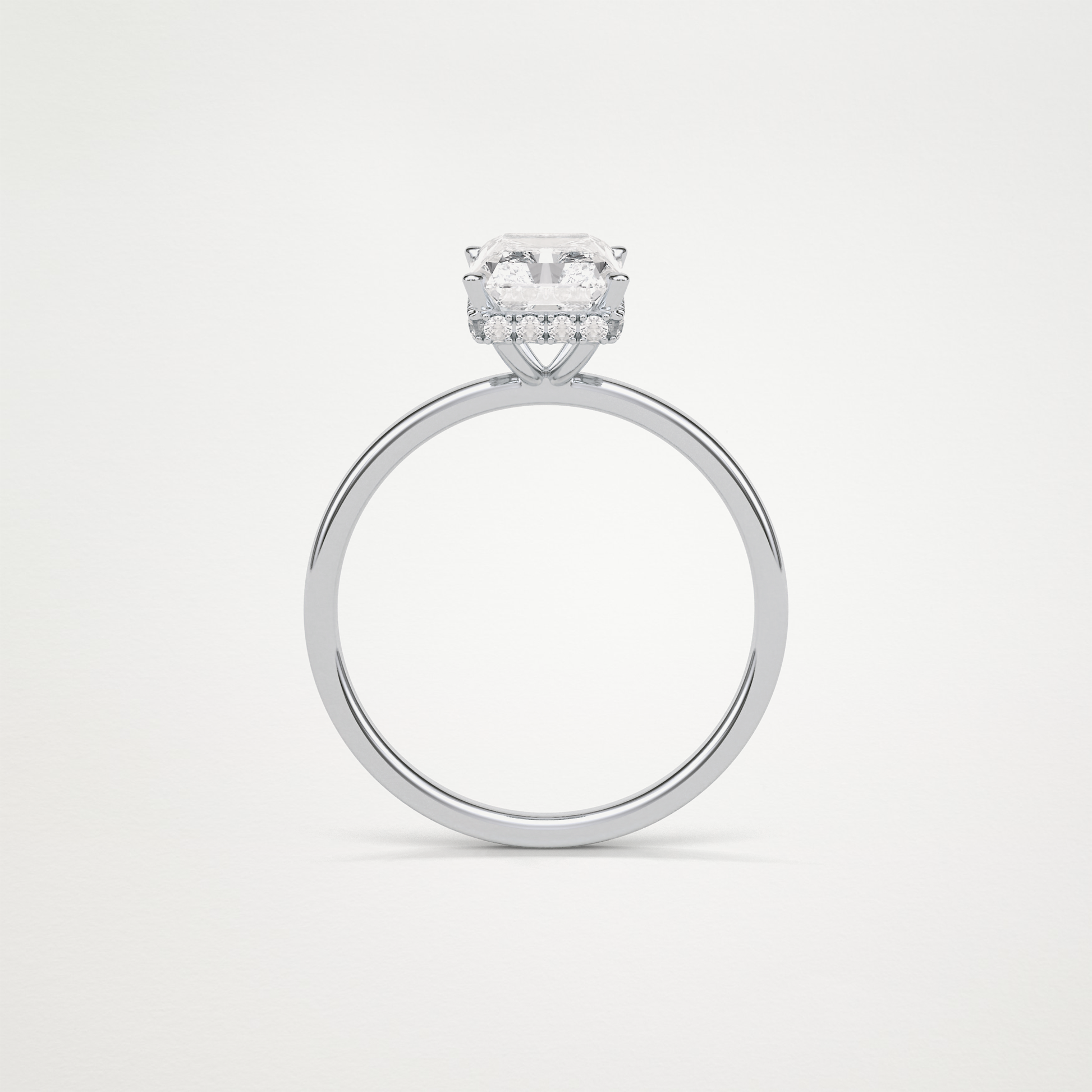 Radiant Solitaire Hidden Halo Engagement Ring – 1.67 CT Lab-Created Brilliance in 10K/14K/18K Gold