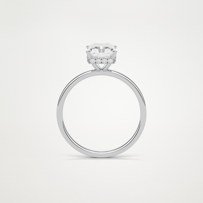 Radiant Solitaire Hidden Halo Engagement Ring – 1.67 CT Lab-Created Brilliance in 10K/14K/18K Gold
