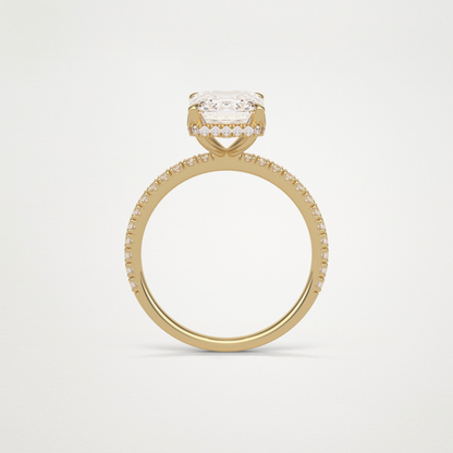 Emerald Hidden Halo & Pave Engagement Ring – 2.30 CT Lab-Created Brilliance in 10K/14K/18K Gold