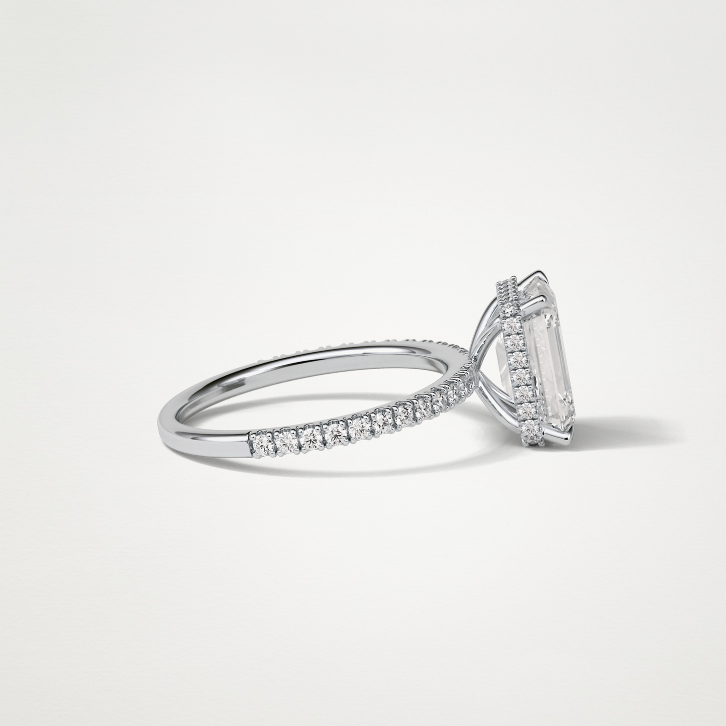 Emerald Hidden Halo & Pave Engagement Ring – 2.30 CT Lab-Created Brilliance in 10K/14K/18K Gold