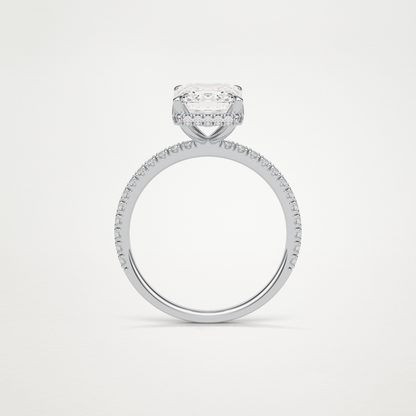 Emerald Hidden Halo & Pave Engagement Ring – 2.30 CT Lab-Created Brilliance in 10K/14K/18K Gold