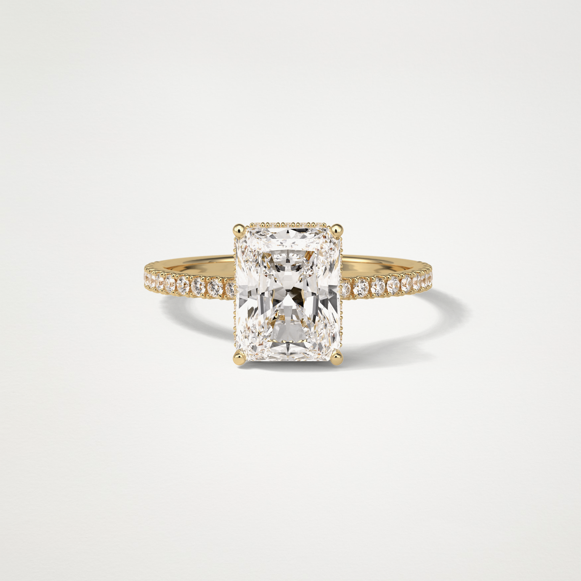 Radaint Hidden Halo & Pave Engagement Ring – 2.43 CT Lab-Created Brilliance in 10K/14K/18K Gold