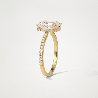 Radaint Hidden Halo & Pave Engagement Ring – 2.43 CT Lab-Created Brilliance in 10K/14K/18K Gold