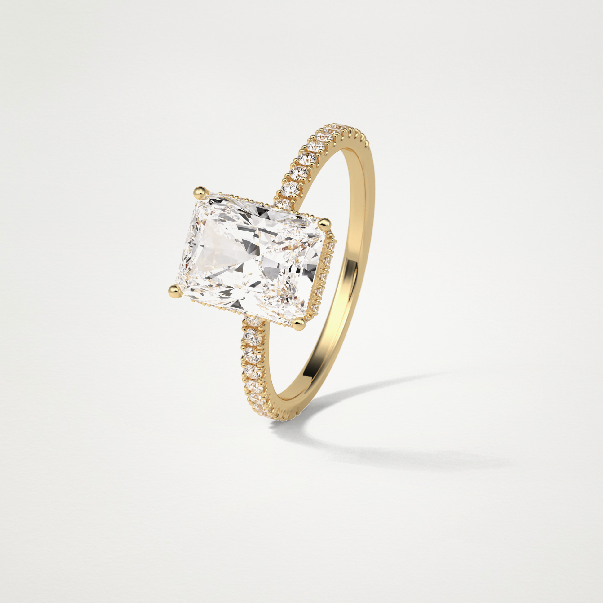 Radaint Hidden Halo & Pave Engagement Ring – 2.43 CT Lab-Created Brilliance in 10K/14K/18K Gold