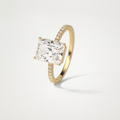 Radaint Hidden Halo & Pave Engagement Ring – 2.43 CT Lab-Created Brilliance in 10K/14K/18K Gold
