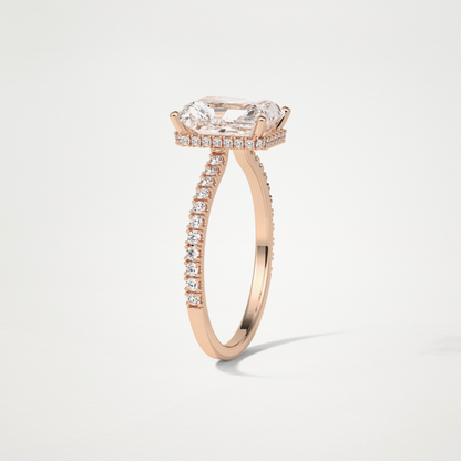 Radaint Hidden Halo & Pave Engagement Ring – 2.43 CT Lab-Created Brilliance in 10K/14K/18K Gold