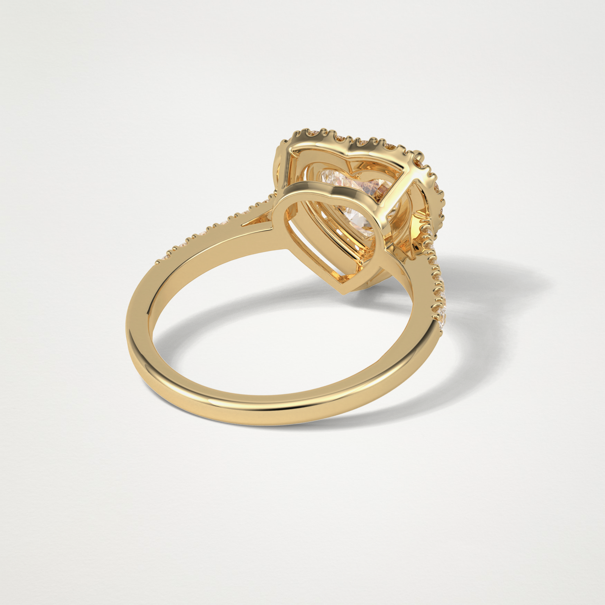 Heart Halo & Pave Engagement Ring – 2.0 CT Lab-Created Brilliance in 10K/14K/18K Gold