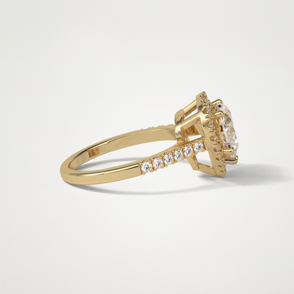 Heart Halo & Pave Engagement Ring – 2.0 CT Lab-Created Brilliance in 10K/14K/18K Gold