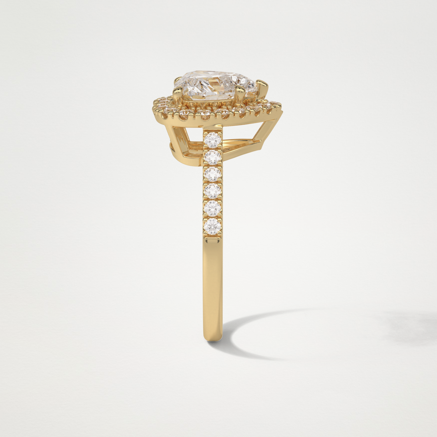 Heart Halo & Pave Engagement Ring – 2.0 CT Lab-Created Brilliance in 10K/14K/18K Gold