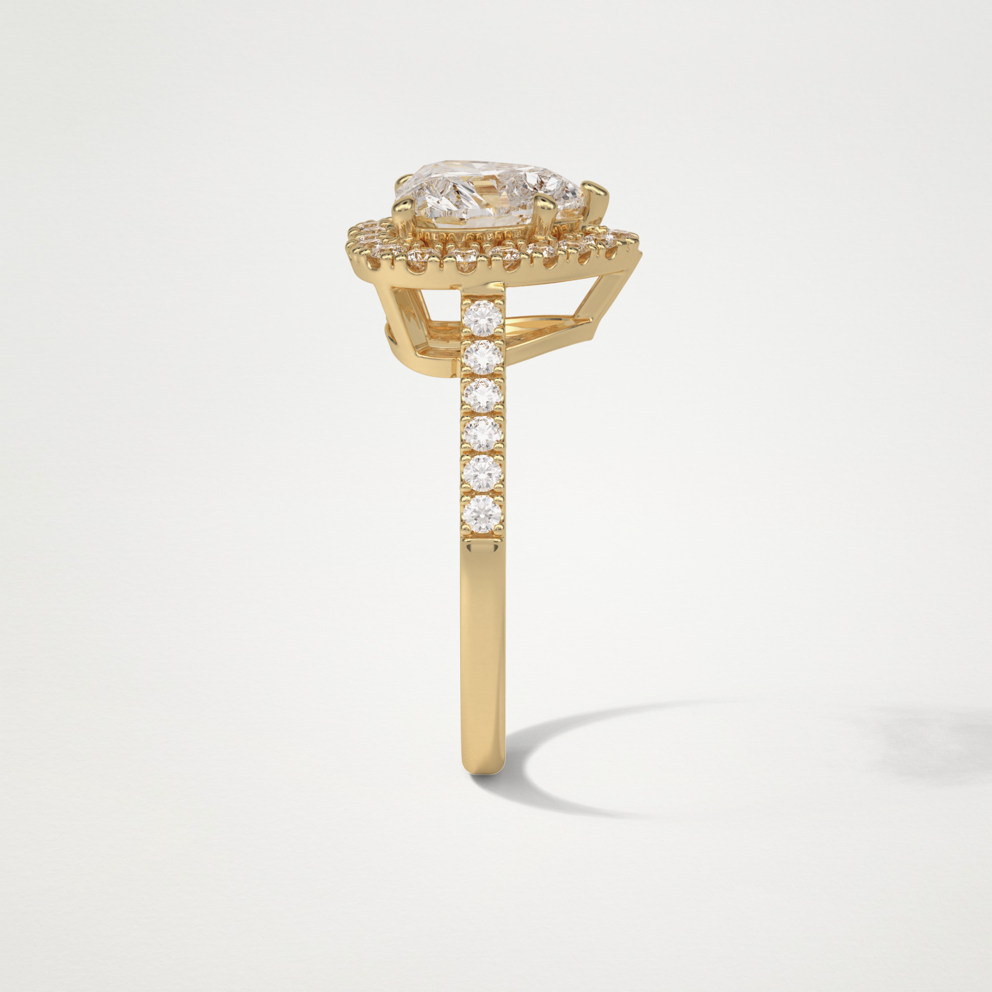 Heart Halo & Pave Engagement Ring – 2.0 CT Lab-Created Brilliance in 10K/14K/18K Gold