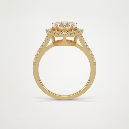 Heart Halo & Pave Engagement Ring – 2.0 CT Lab-Created Brilliance in 10K/14K/18K Gold