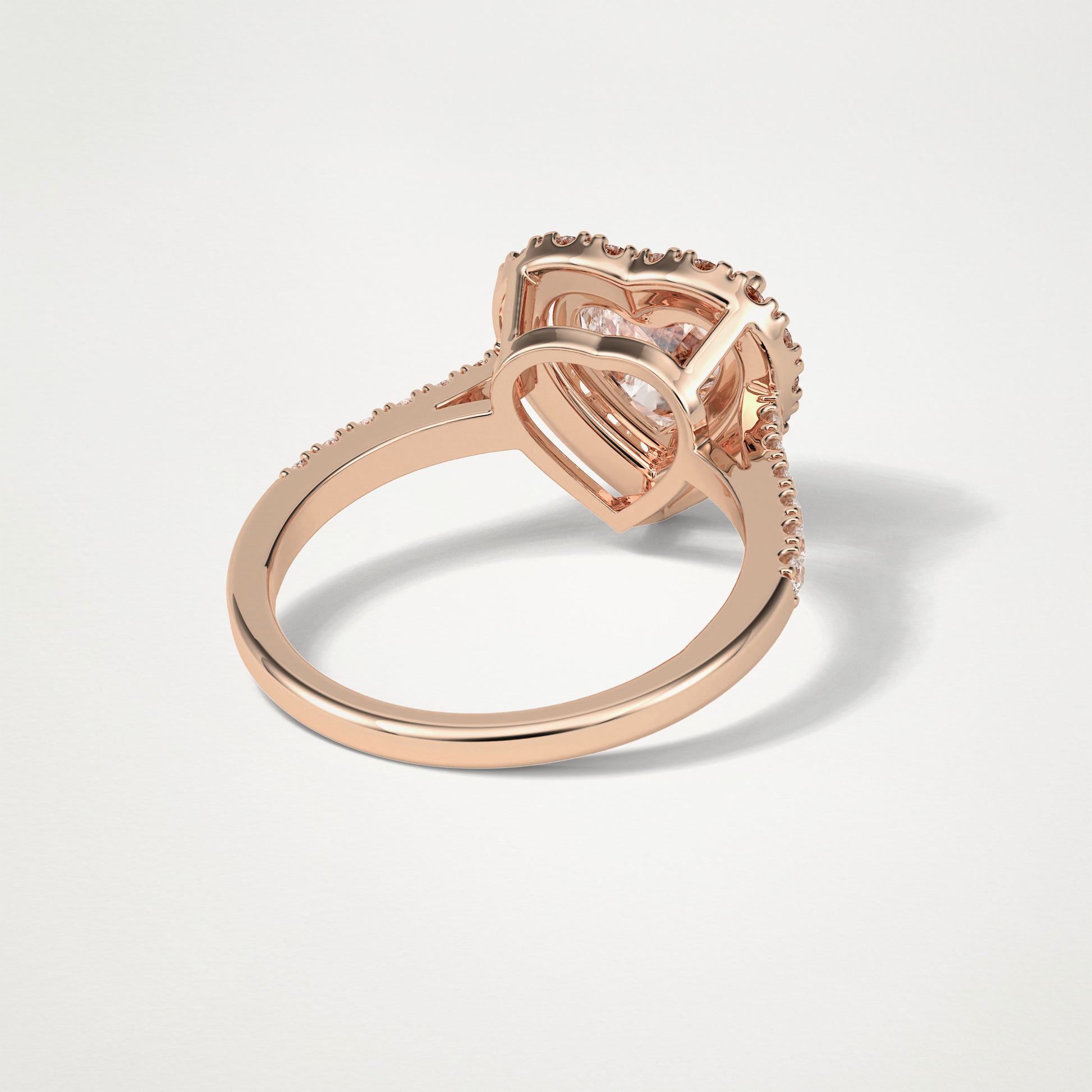 Heart Halo & Pave Engagement Ring – 2.0 CT Lab-Created Brilliance in 10K/14K/18K Gold