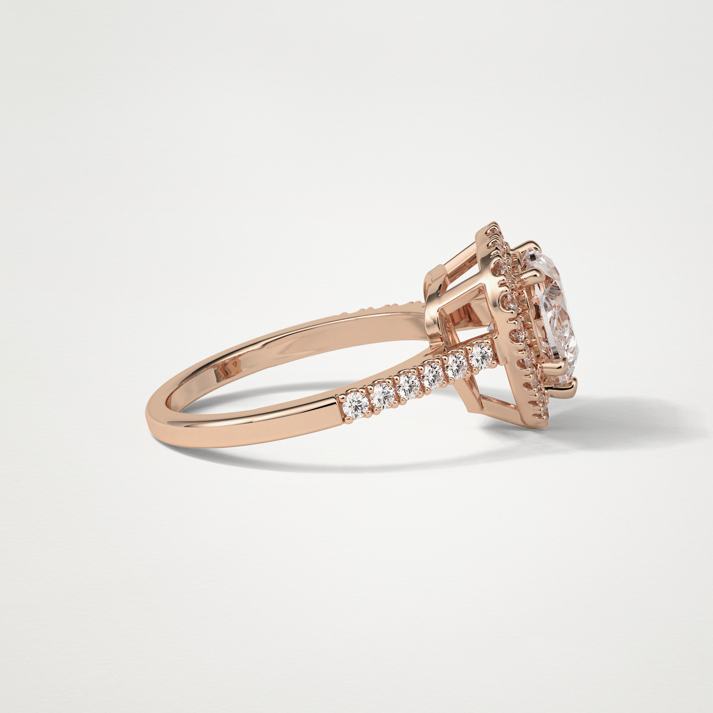 Heart Halo & Pave Engagement Ring – 2.0 CT Lab-Created Brilliance in 10K/14K/18K Gold