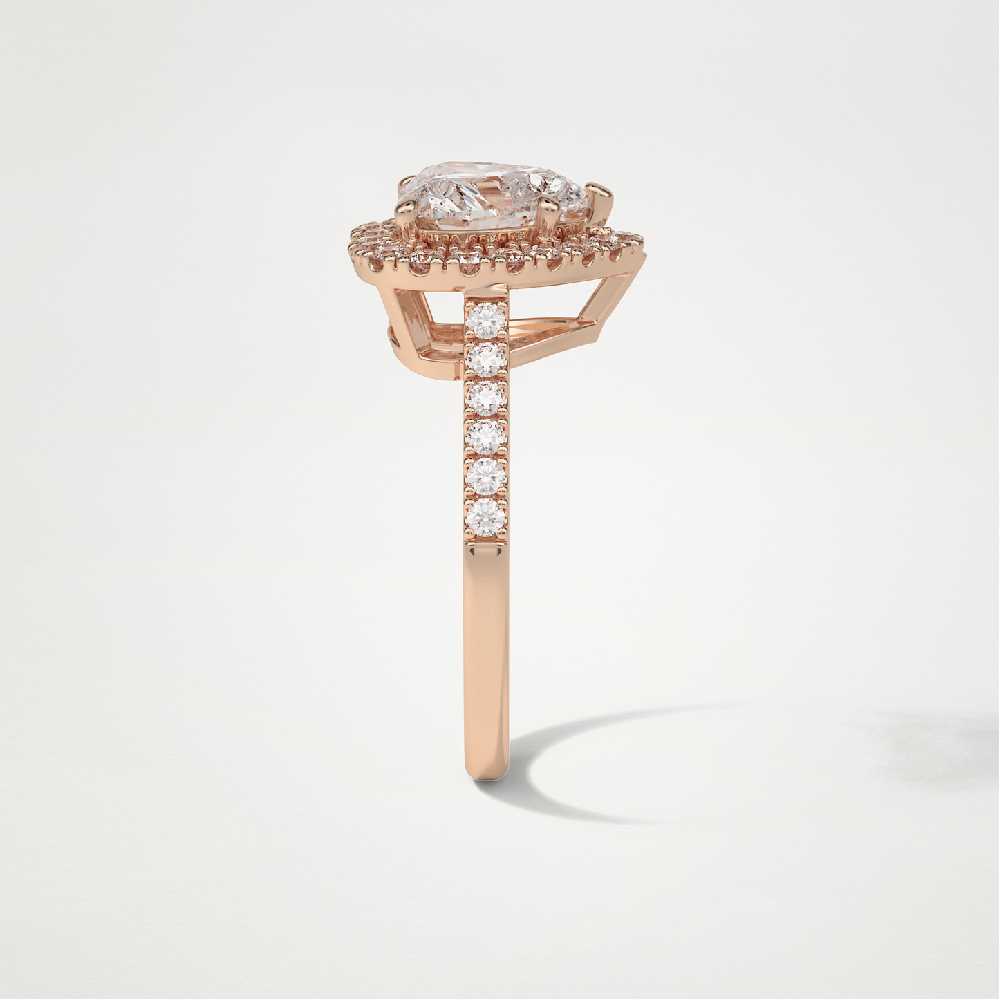 Heart Halo & Pave Engagement Ring – 2.0 CT Lab-Created Brilliance in 10K/14K/18K Gold