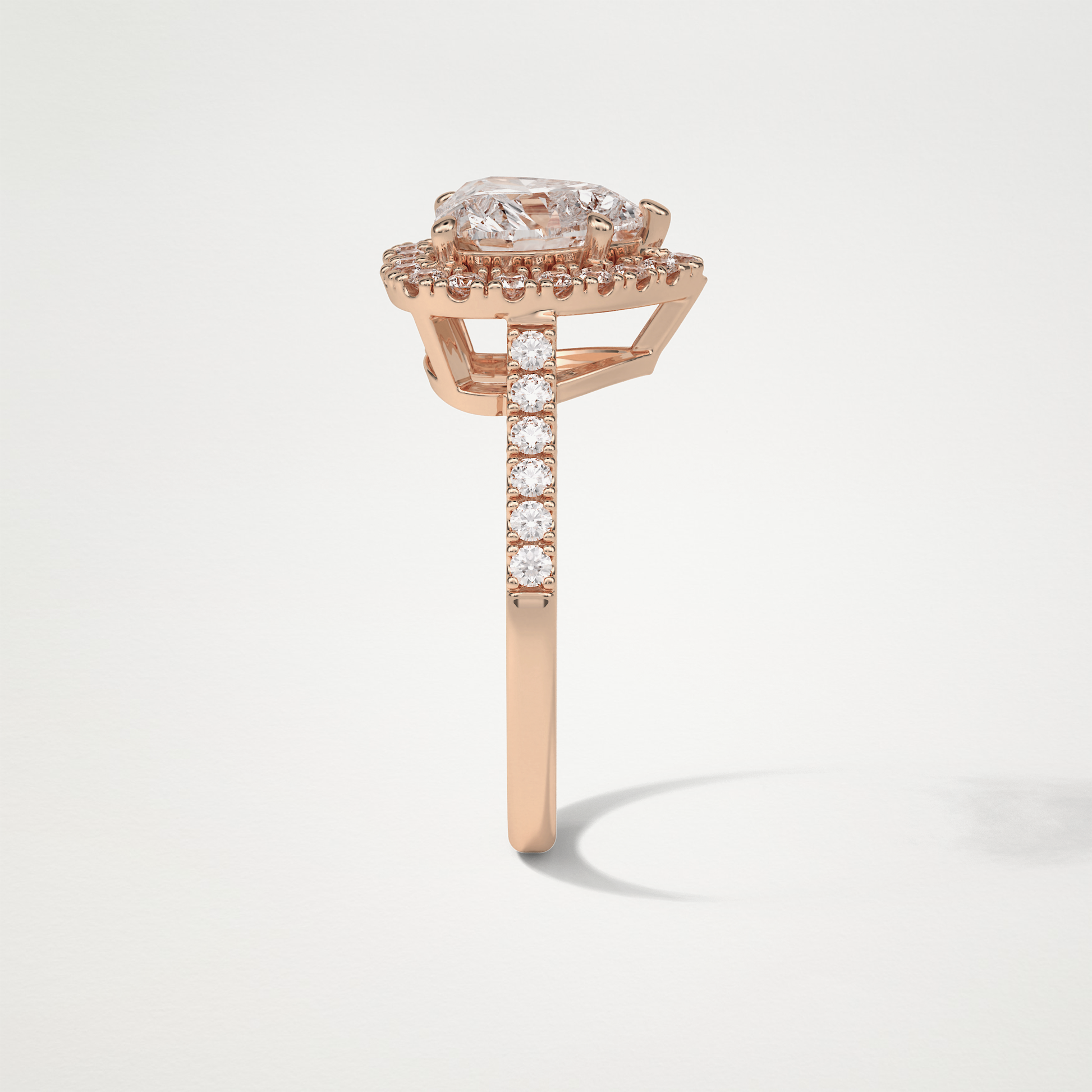 Heart Halo & Pave Engagement Ring – 2.0 CT Lab-Created Brilliance in 10K/14K/18K Gold