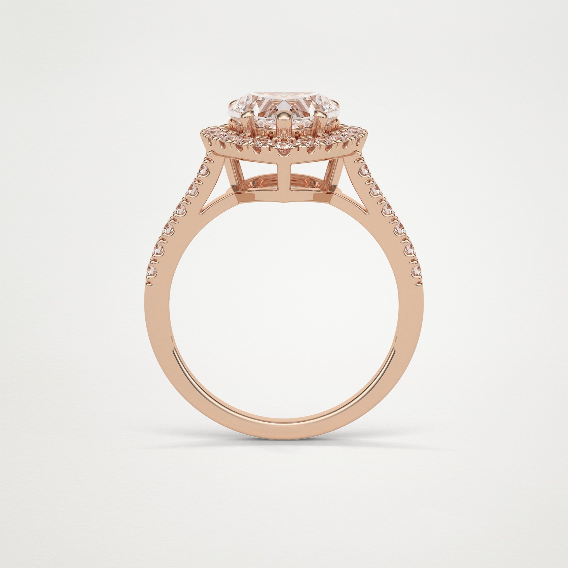 Heart Halo & Pave Engagement Ring – 2.0 CT Lab-Created Brilliance in 10K/14K/18K Gold