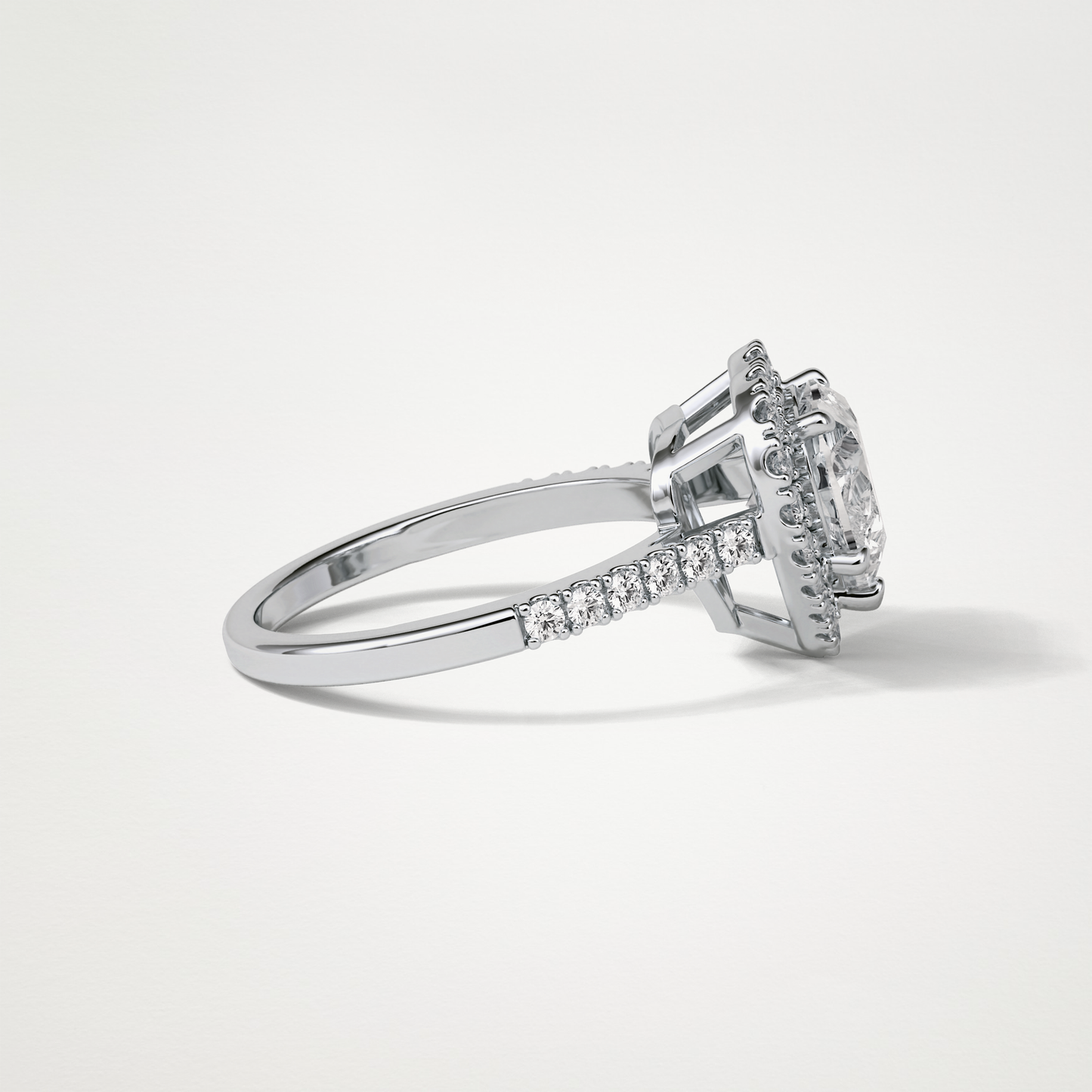 Heart Halo & Pave Engagement Ring – 2.0 CT Lab-Created Brilliance in 10K/14K/18K Gold