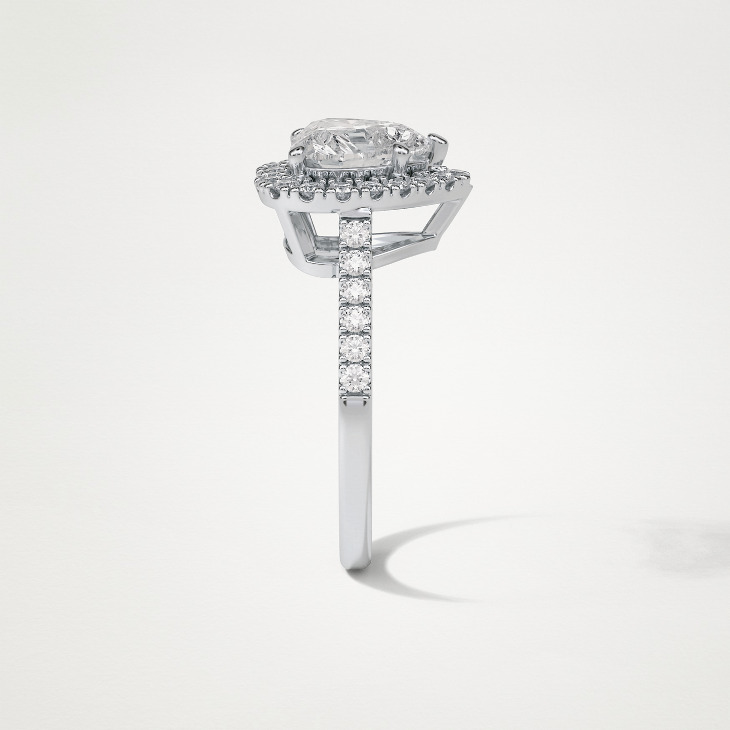 Heart Halo & Pave Engagement Ring – 2.0 CT Lab-Created Brilliance in 10K/14K/18K Gold