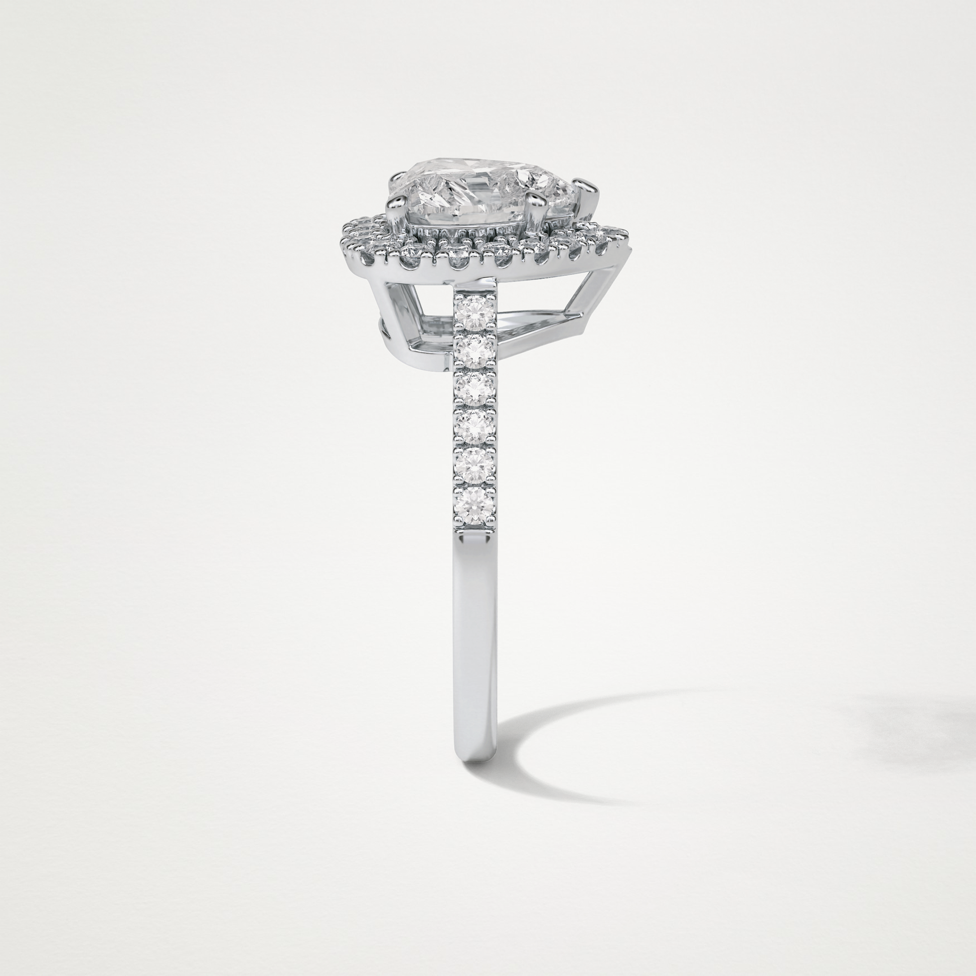 Heart Halo & Pave Engagement Ring – 2.0 CT Lab-Created Brilliance in 10K/14K/18K Gold