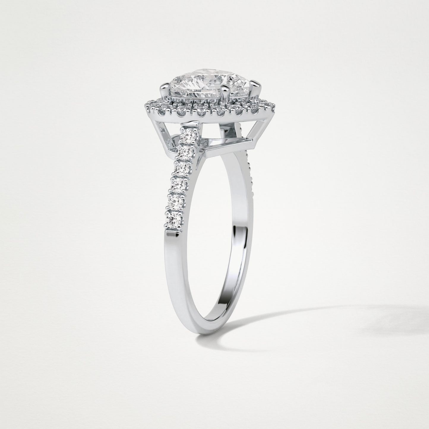Heart Halo & Pave Engagement Ring – 2.0 CT Lab-Created Brilliance in 10K/14K/18K Gold