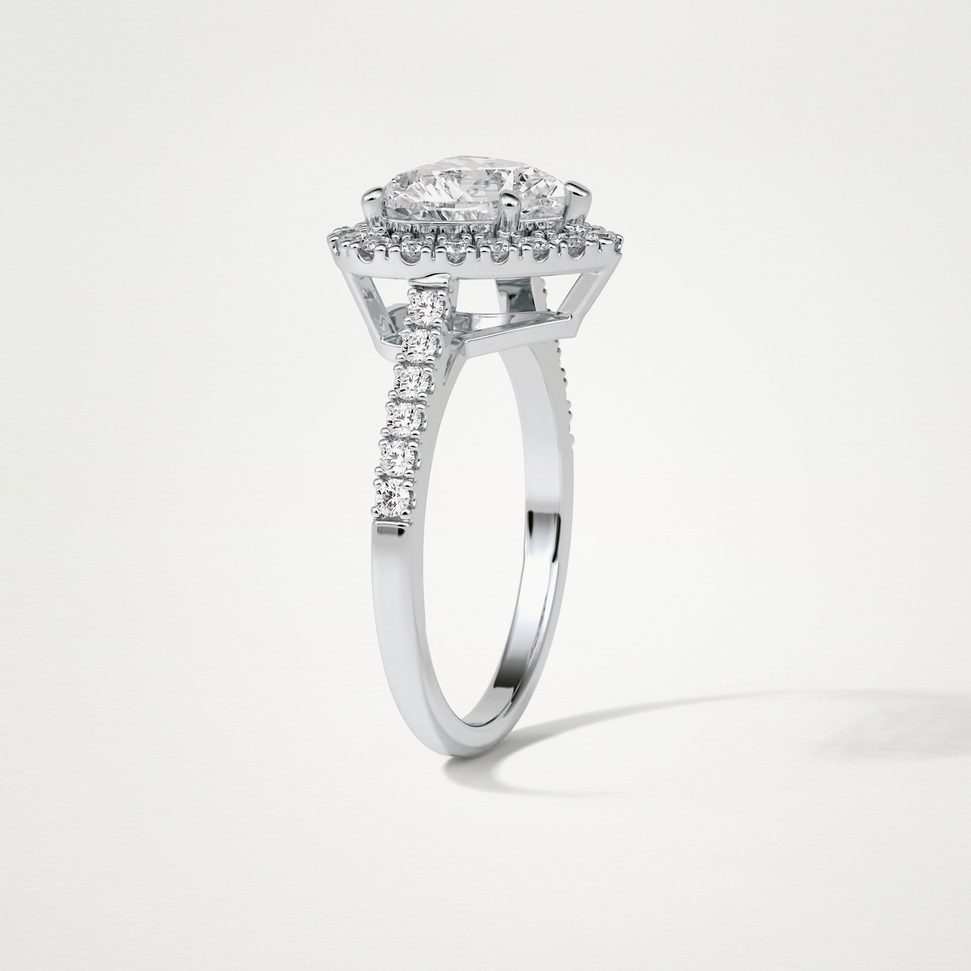 Heart Halo & Pave Engagement Ring – 2.0 CT Lab-Created Brilliance in 10K/14K/18K Gold
