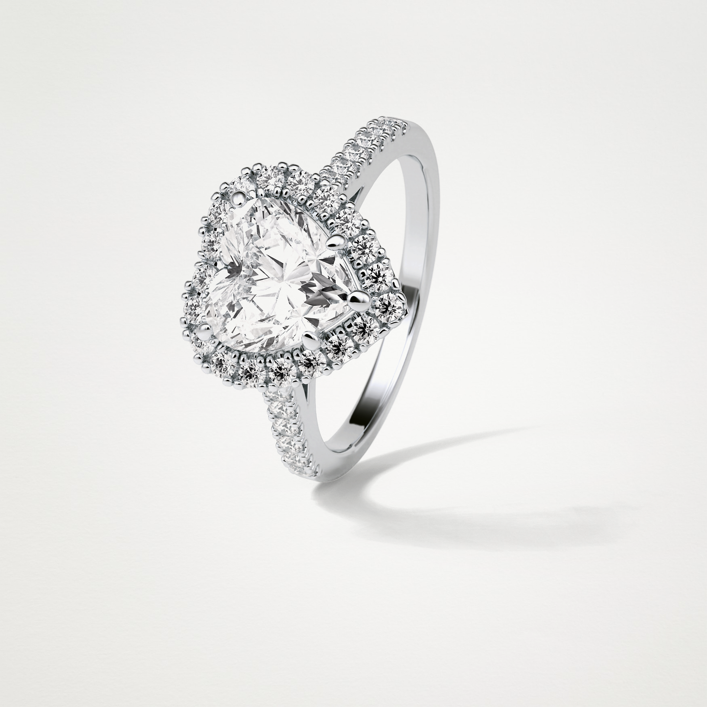 Heart Halo & Pave Engagement Ring – 2.0 CT Lab-Created Brilliance in 10K/14K/18K Gold