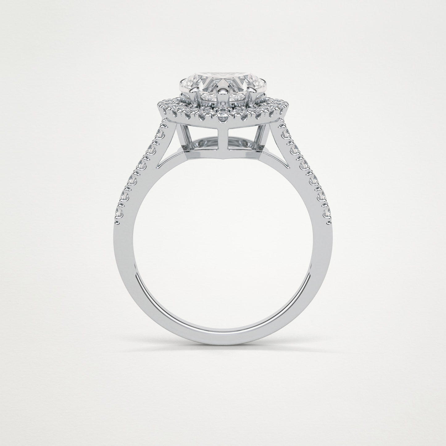 Heart Halo & Pave Engagement Ring – 2.0 CT Lab-Created Brilliance in 10K/14K/18K Gold