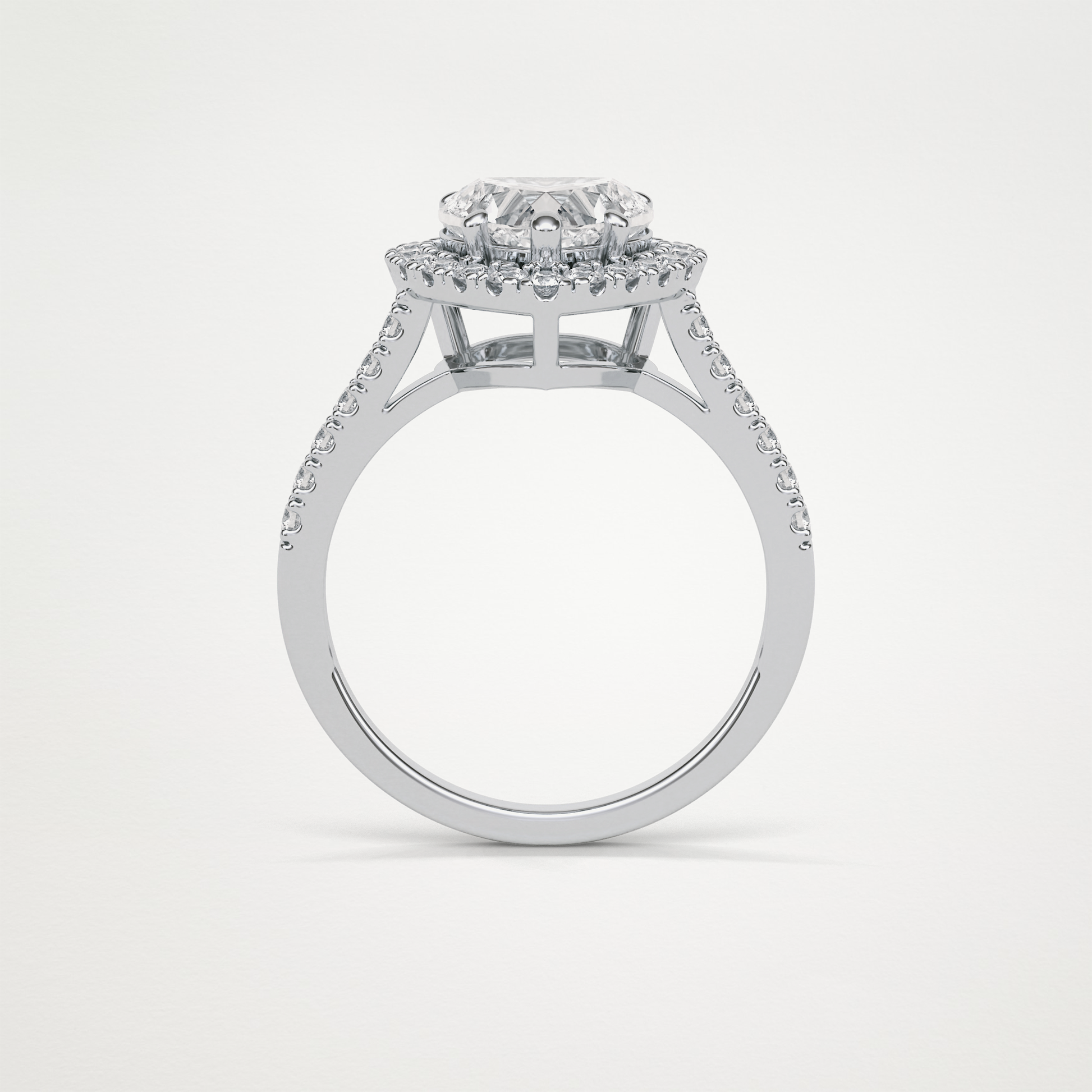 Heart Halo & Pave Engagement Ring – 2.0 CT Lab-Created Brilliance in 10K/14K/18K Gold