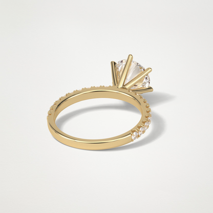 Round Pave Engagement Ring – 2.30 CT Lab-Created Brilliance in 10K/14K/18K Gold