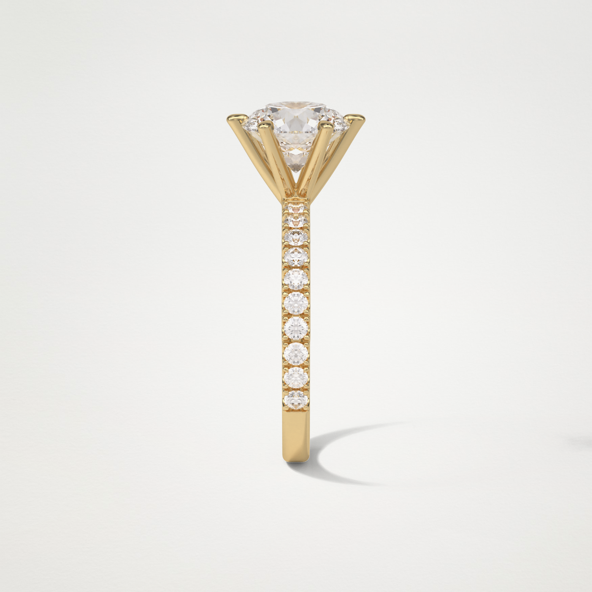 Round Pave Engagement Ring – 2.30 CT Lab-Created Brilliance in 10K/14K/18K Gold