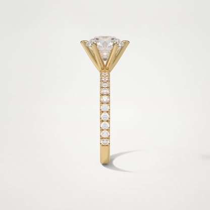Round Pave Engagement Ring – 2.30 CT Lab-Created Brilliance in 10K/14K/18K Gold