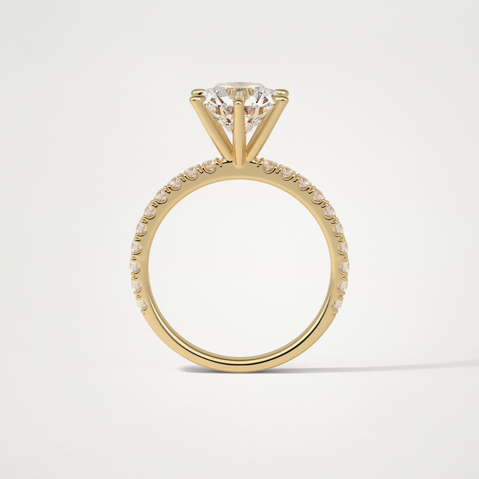 Round Pave Engagement Ring – 2.30 CT Lab-Created Brilliance in 10K/14K/18K Gold