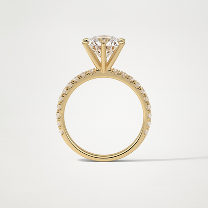 Round Pave Engagement Ring – 2.30 CT Lab-Created Brilliance in 10K/14K/18K Gold