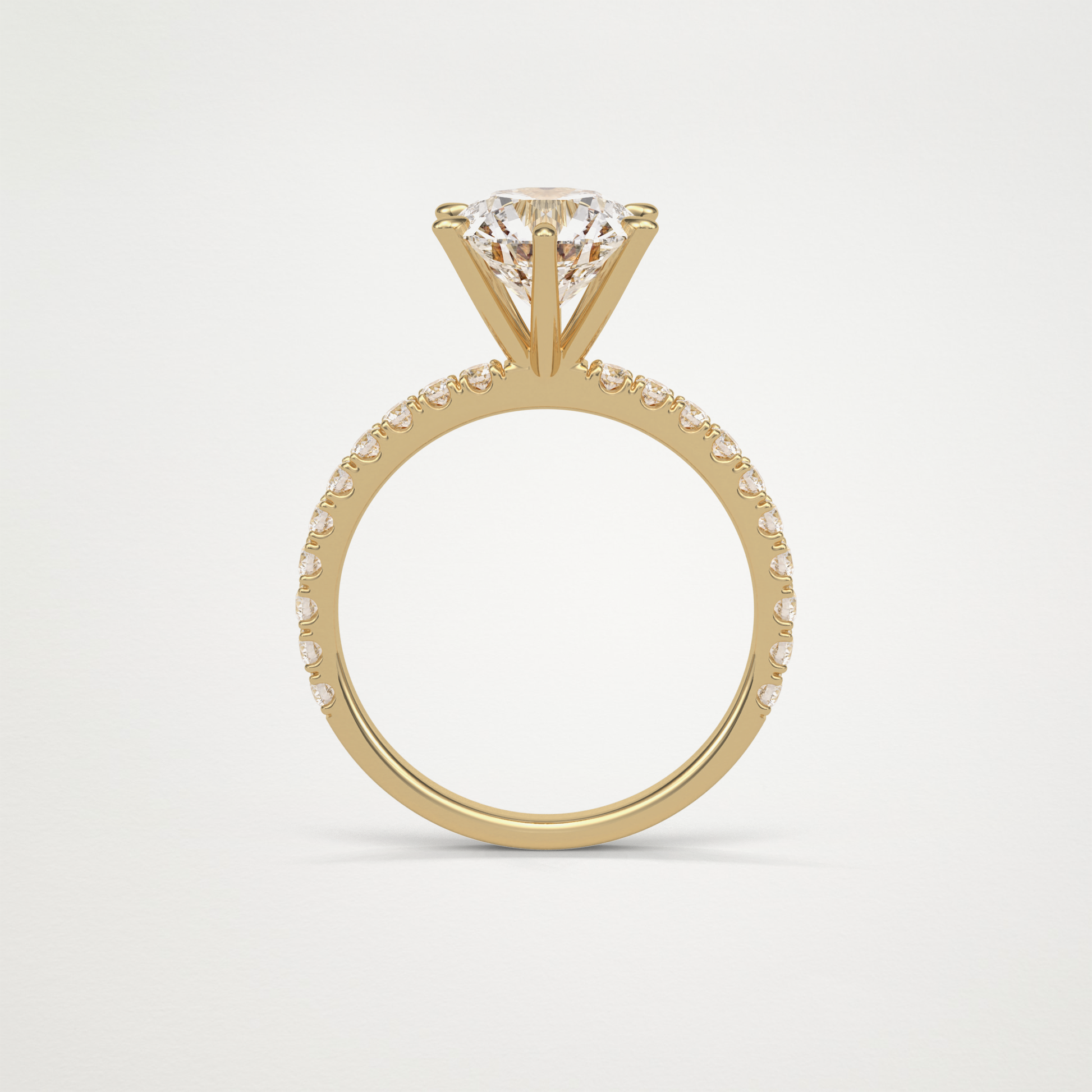 Round Pave Engagement Ring – 2.30 CT Lab-Created Brilliance in 10K/14K/18K Gold