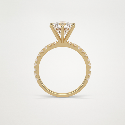 Round Pave Engagement Ring – 2.30 CT Lab-Created Brilliance in 10K/14K/18K Gold