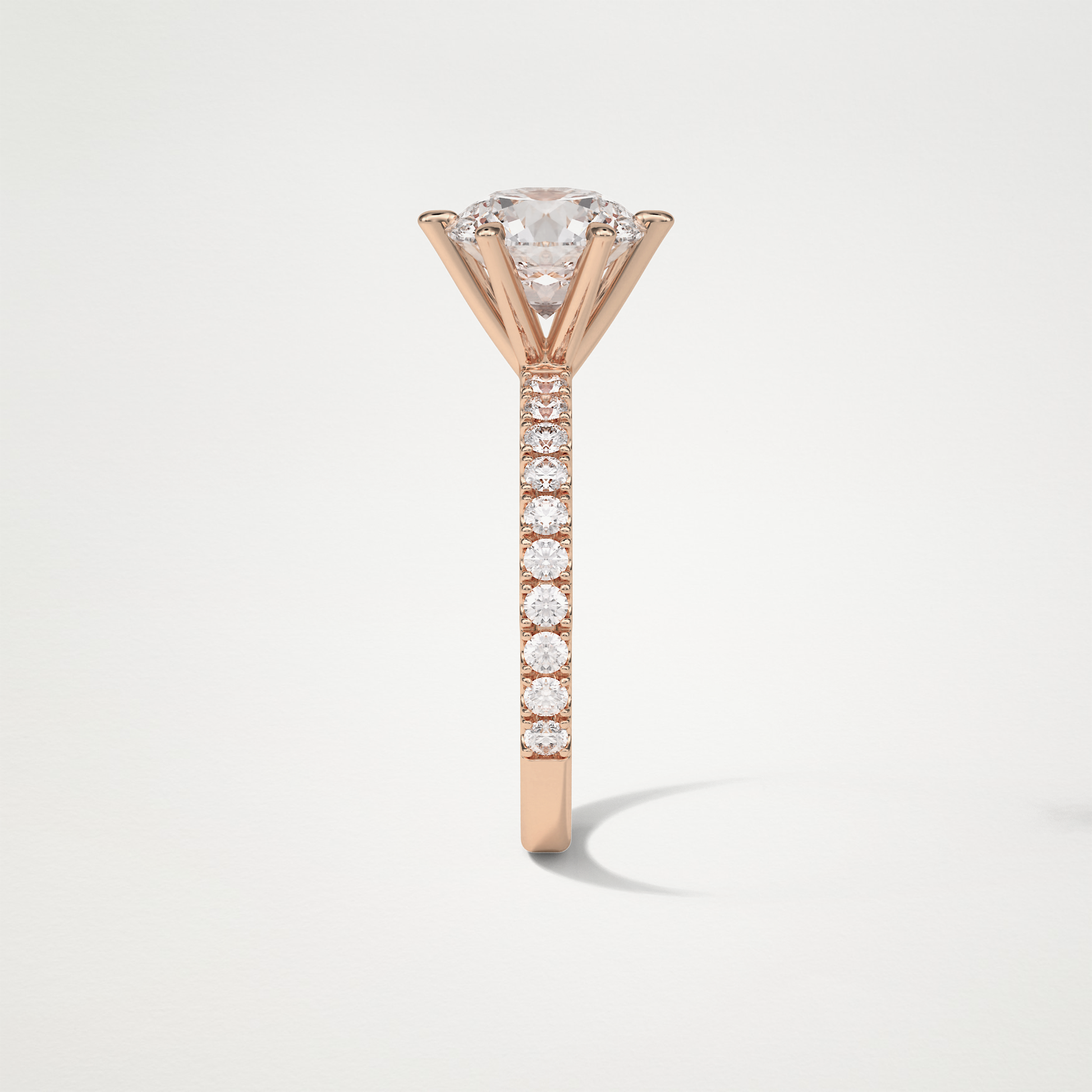 Round Pave Engagement Ring – 2.30 CT Lab-Created Brilliance in 10K/14K/18K Gold