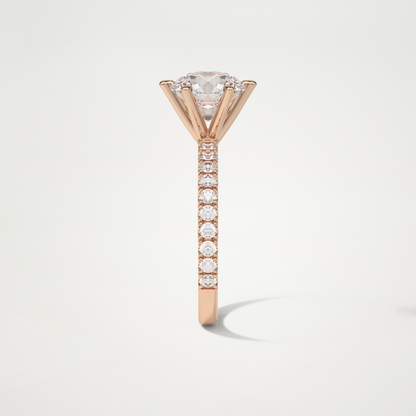 Round Pave Engagement Ring – 2.30 CT Lab-Created Brilliance in 10K/14K/18K Gold