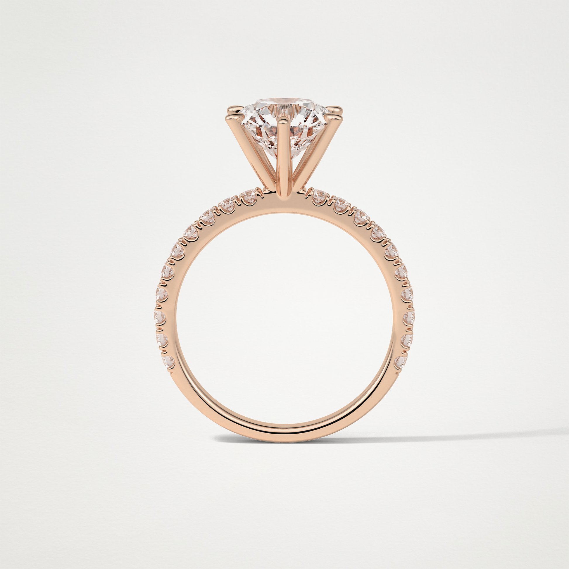 Round Pave Engagement Ring – 2.30 CT Lab-Created Brilliance in 10K/14K/18K Gold