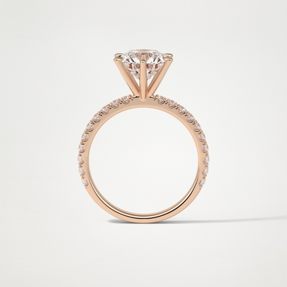 Round Pave Engagement Ring – 2.30 CT Lab-Created Brilliance in 10K/14K/18K Gold