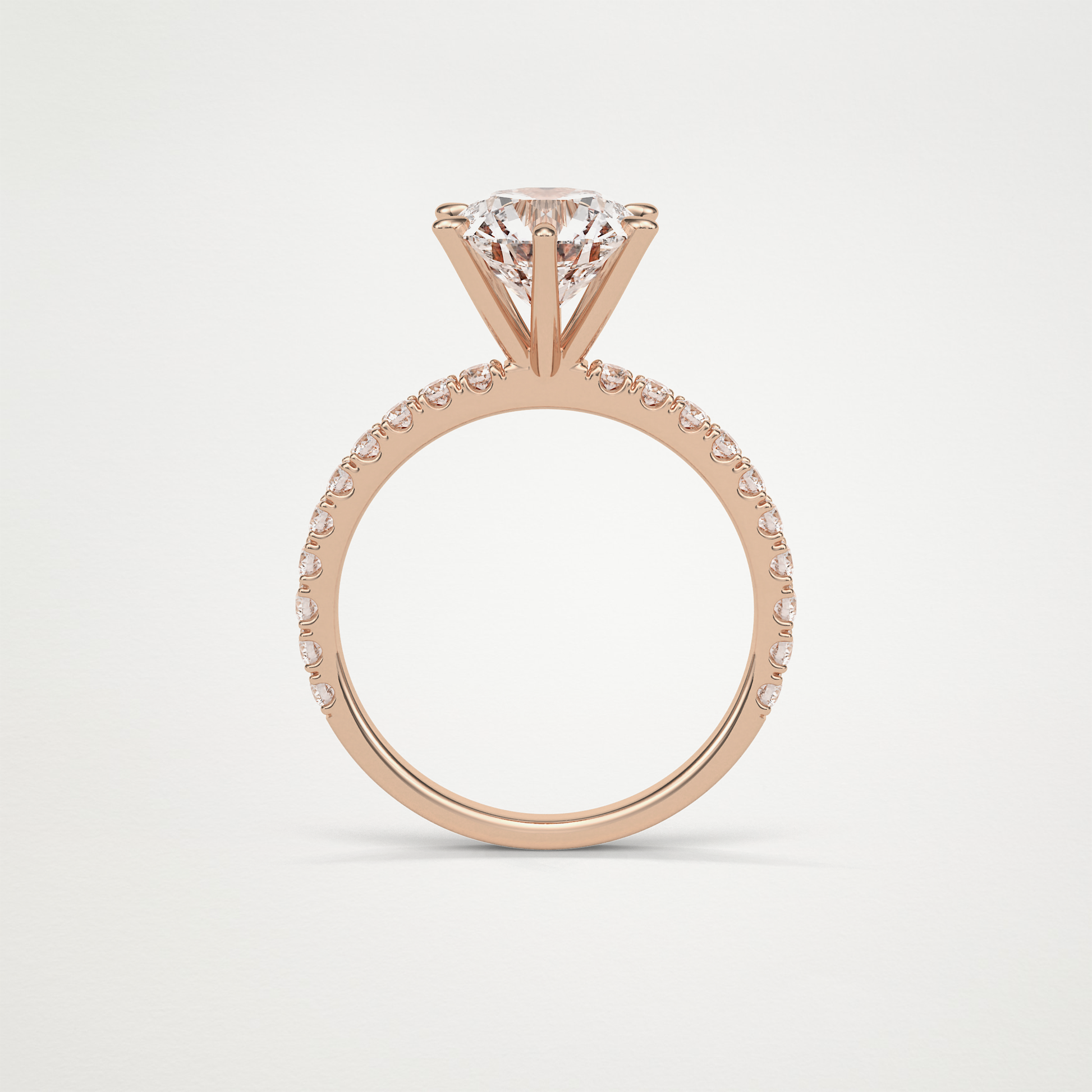 Round Pave Engagement Ring – 2.30 CT Lab-Created Brilliance in 10K/14K/18K Gold