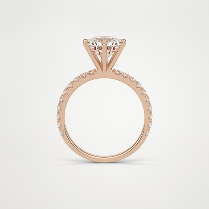 Round Pave Engagement Ring – 2.30 CT Lab-Created Brilliance in 10K/14K/18K Gold