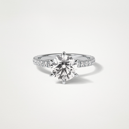 Round Pave Engagement Ring – 2.30 CT Lab-Created Brilliance in 10K/14K/18K Gold
