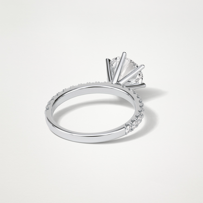 Round Pave Engagement Ring – 2.30 CT Lab-Created Brilliance in 10K/14K/18K Gold