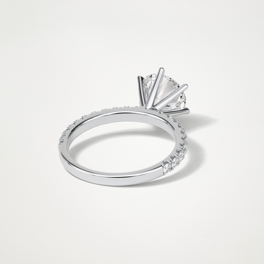 Round Pave Engagement Ring – 2.30 CT Lab-Created Brilliance in 10K/14K/18K Gold