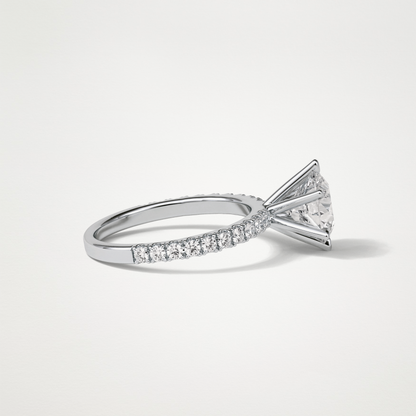 Round Pave Engagement Ring – 2.30 CT Lab-Created Brilliance in 10K/14K/18K Gold