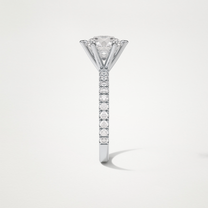 Round Pave Engagement Ring – 2.30 CT Lab-Created Brilliance in 10K/14K/18K Gold