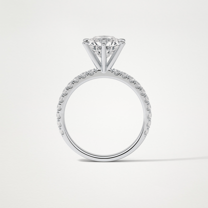 Round Pave Engagement Ring – 2.30 CT Lab-Created Brilliance in 10K/14K/18K Gold