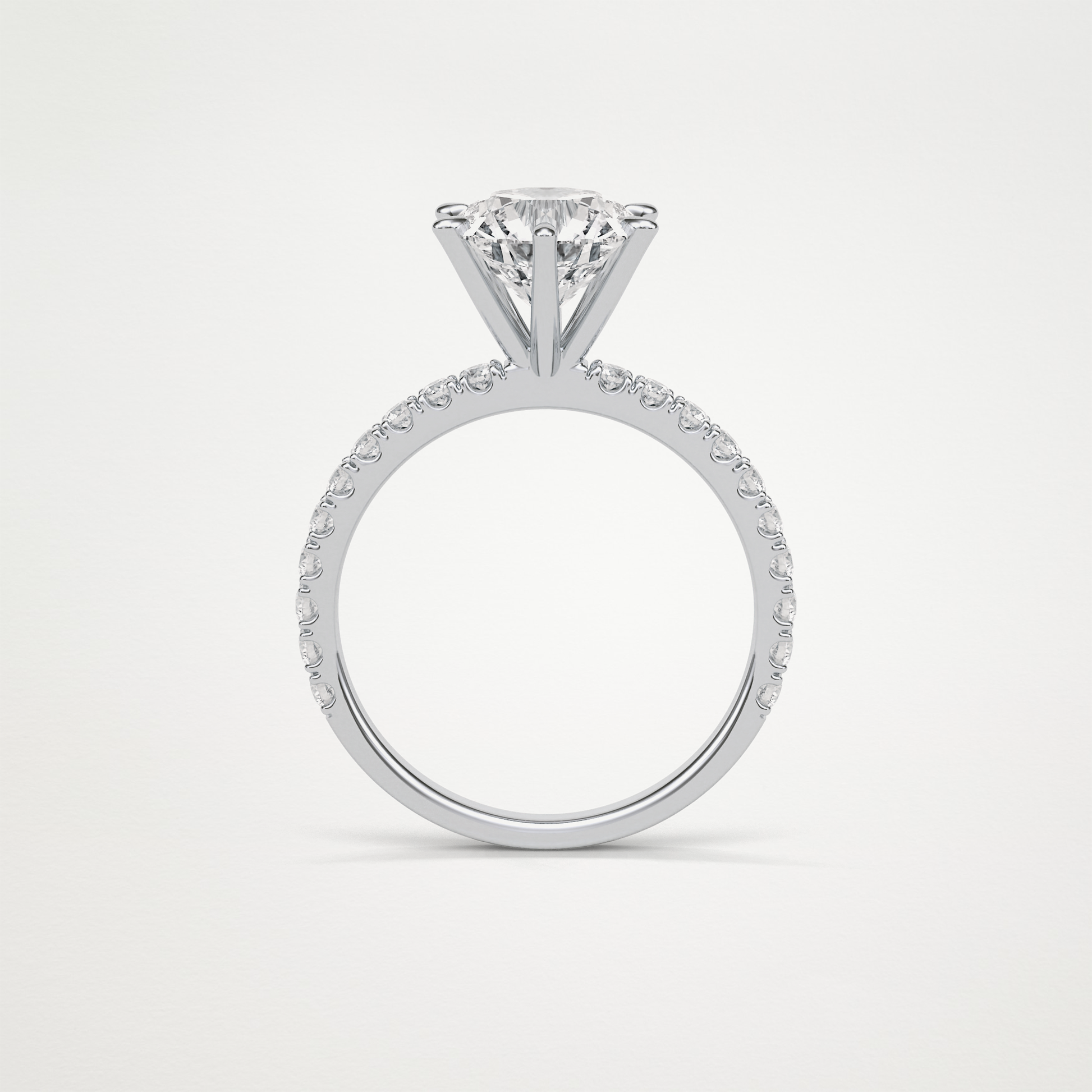 Round Pave Engagement Ring – 2.30 CT Lab-Created Brilliance in 10K/14K/18K Gold